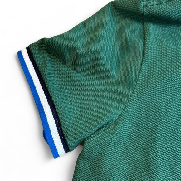 Men’s Lacoste Matte Piping Petit Piqué Slim Fit Polo – Green/Sapphire Blue, M - Picture 7 of 10